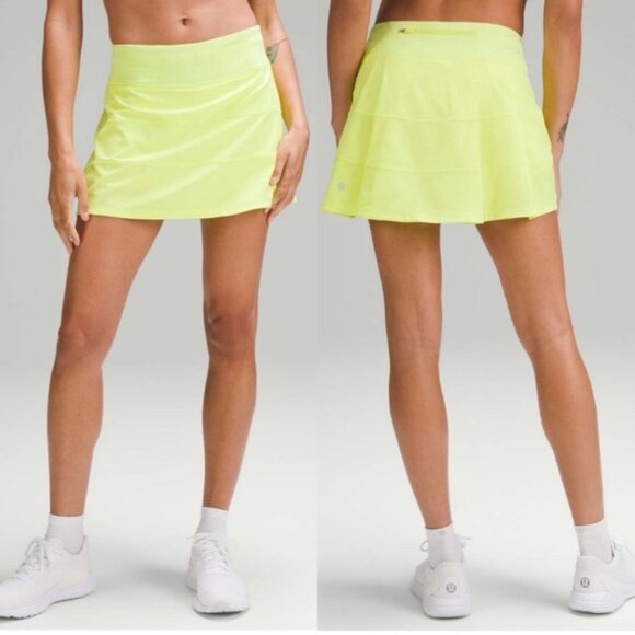 Lululemon 2023 Pace Rival Mid-Rise Skirt LongElectric Lemon - Picture 1 of 8